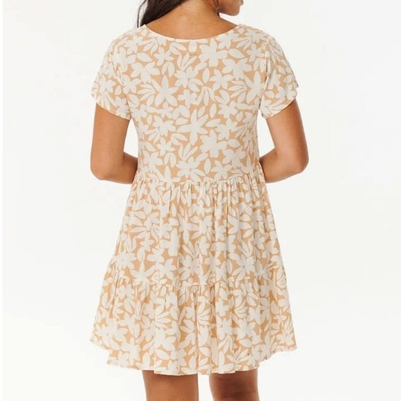 NWT RIP CURL Holiday Tropics Baby Doll Dress, Tan, Size XL - Picture 2 of 12